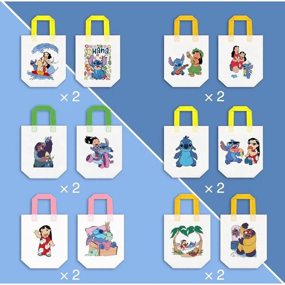 New Lilo And Stitch Coloring Goodie Bags Party Favor Bags Reusable 12 Bags